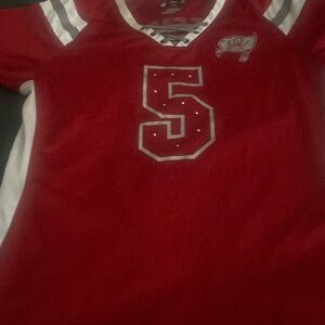 Buccaneers Freeman bling and ties NFL Jersey. beautiful large womens